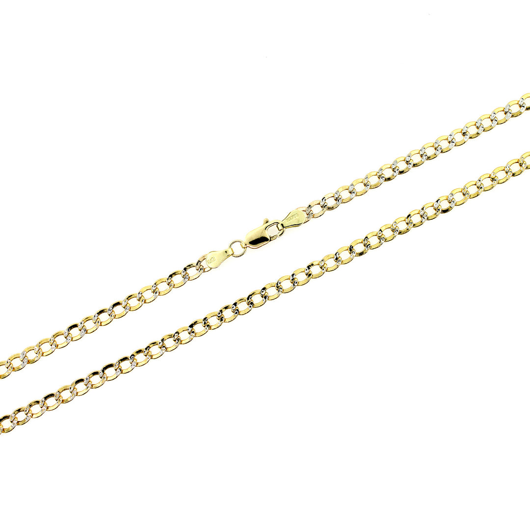 10K Yellow Gold Diamond Cut Cuban Link Chain Necklace 2MM 16" 18" 20" 22" 24"