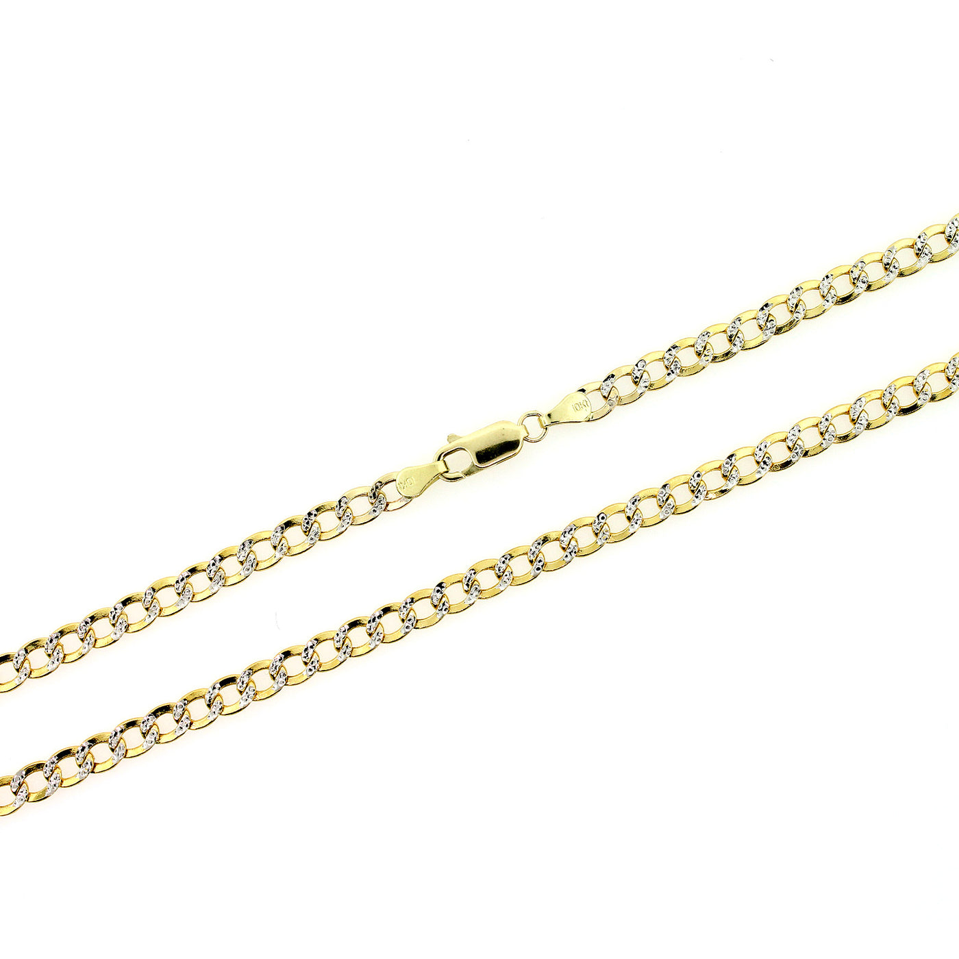 10K Solid Yellow Gold Diamond Cut Cuban Link Chain Necklace 2.5MM 16" 18" 20" 22" 24"