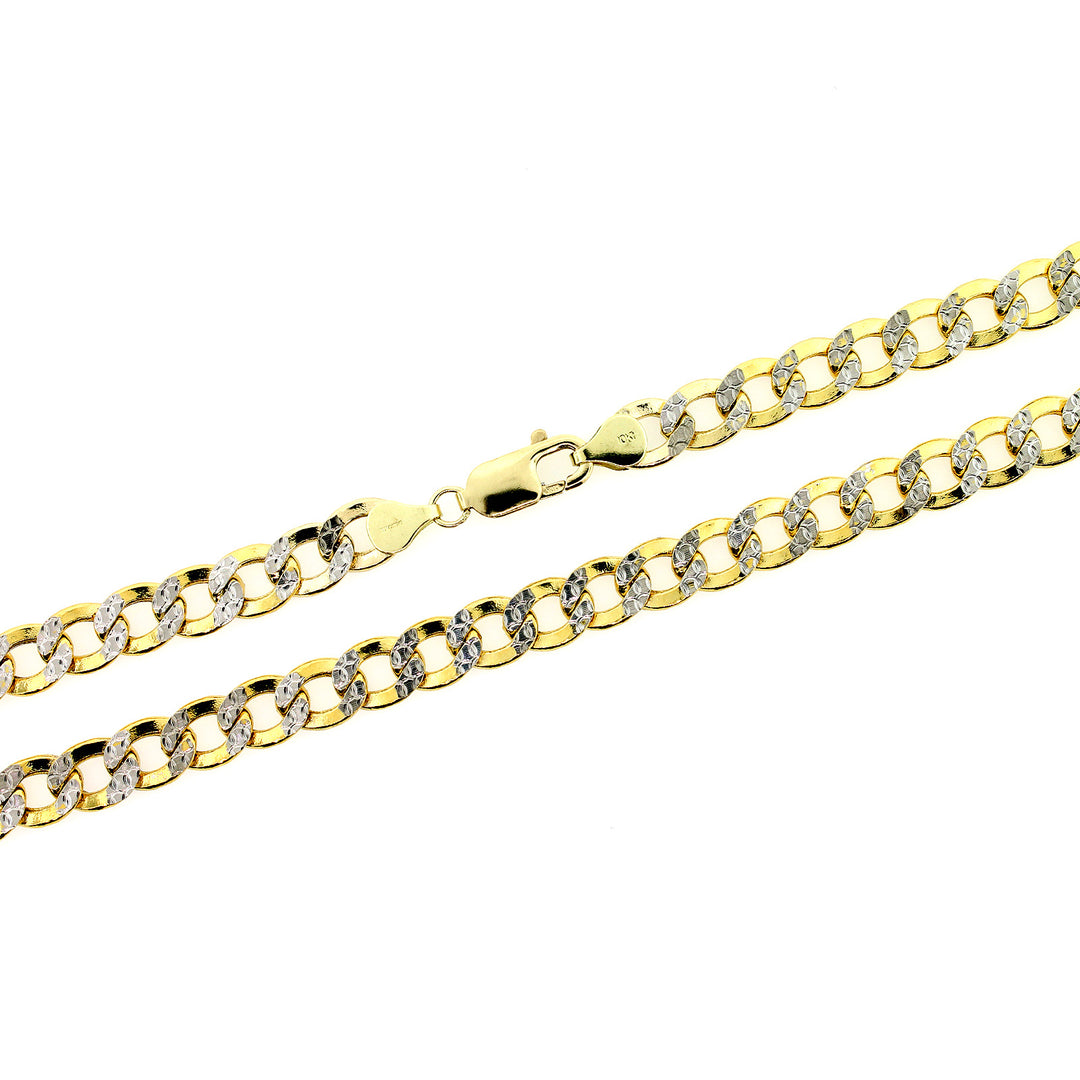 10K Solid Yellow Gold Diamond Cut Pave Cuban Link Chain Necklace 6.5MM 20" 22" 24" 26"
