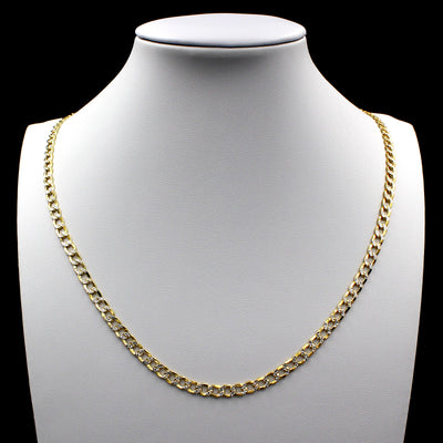 10K Solid Yellow Gold Diamond Cut Cuban Link Chain Necklace 2.5MM 16" 18" 20" 22" 24"