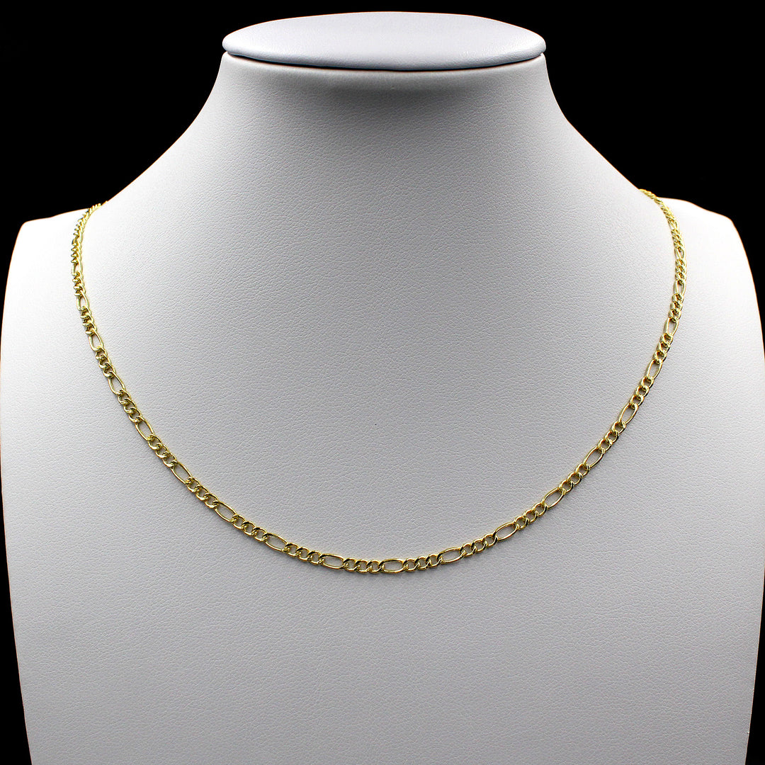 Real 10K Yellow Gold 2mm - 6mm Figaro Link Chain Pendant Necklace 14" - 30"