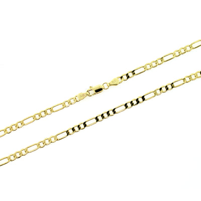 10K Solid Yellow Gold Figaro Link Chain Necklace 2MM 14" 16" 18" 20" 22" 24" 26"