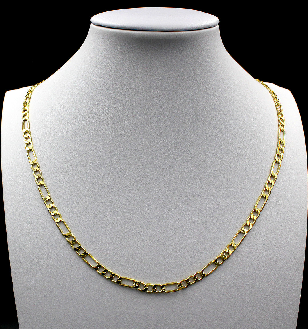 Real 10K Yellow Gold 2mm - 6mm Figaro Link Chain Pendant Necklace 14" - 30"