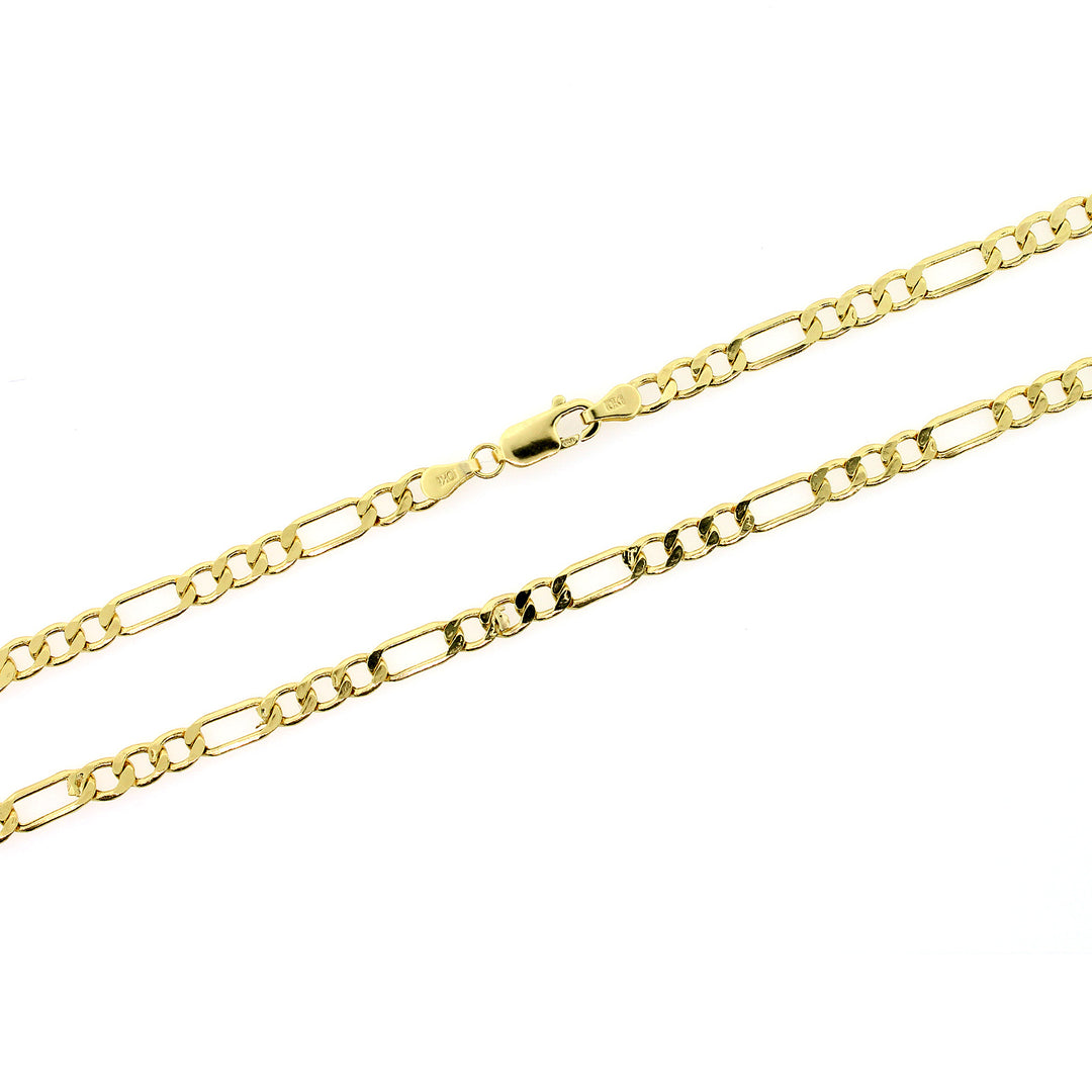 10K Yellow Gold Figaro Link Chain Necklace 2.5MM 16" 18" 20" 22" 24"