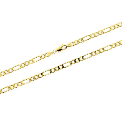 10K Yellow Gold Figaro Link Chain Necklace 2.5MM 16" 18" 20" 22" 24"