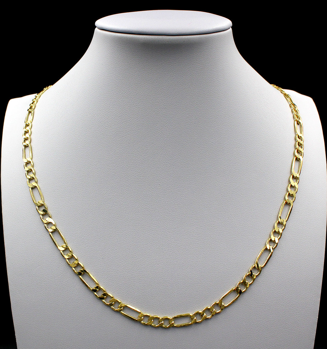 Real 10K Yellow Gold 2mm - 6mm Figaro Link Chain Pendant Necklace 14" - 30"