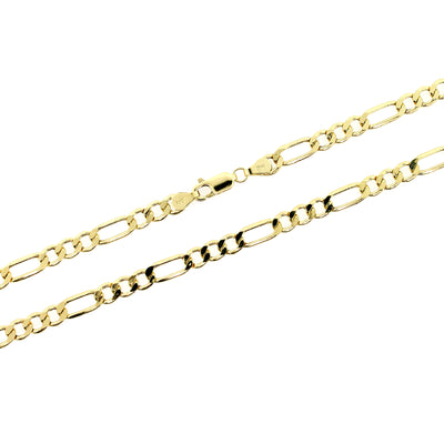 10K Solid Yellow Gold Figaro Link Chain Necklace 4.5MM 16" 18" 20" 22" 24" 26"