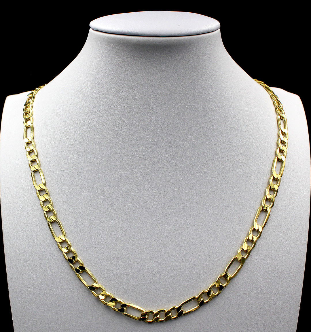 Real 10K Yellow Gold 2mm - 6mm Figaro Link Chain Pendant Necklace 14" - 30"