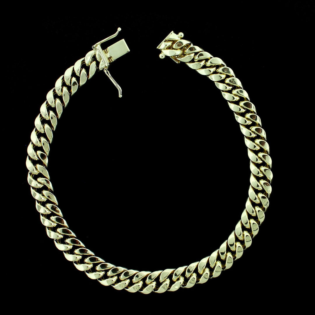 10K Yellow Gold Mens Miami Cuban Link Bracelet 6MM 9" Inch Box Lock