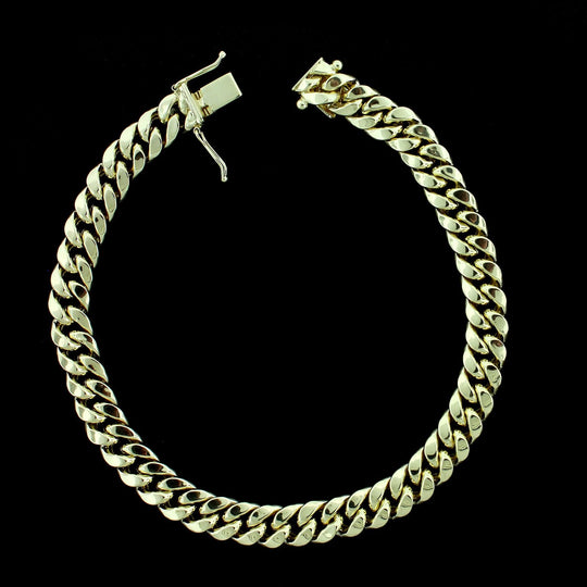 10K Yellow Gold Mens Miami Cuban Link Bracelet 6MM 9" Inch Box Lock