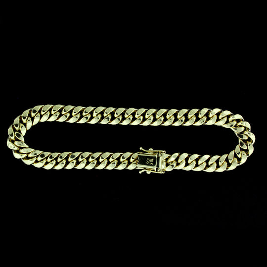 10K Yellow Gold Mens Miami Cuban Link Bracelet 7MM 8" Inch Box Lock