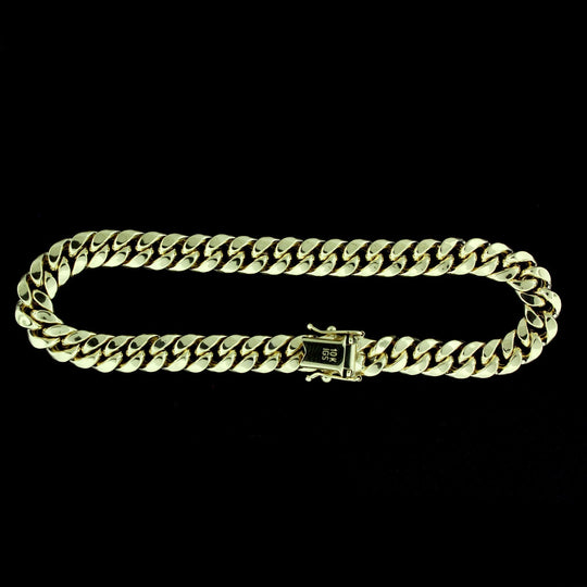 10K Yellow Gold Mens Miami Cuban Link Bracelet 8MM 9" Inch Box Lock