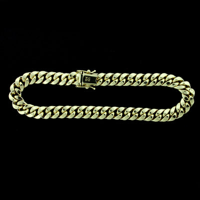 10K Yellow Gold Men's 5mm-10mm Miami Cuban Link Chain Bracelet Necklace