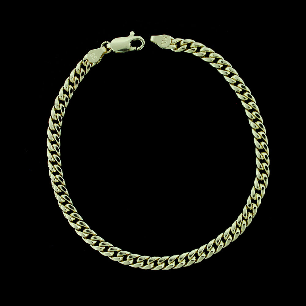 10K Yellow Gold Mens Miami Cuban Link Bracelet 5MM 8" Inch Lobster Lock