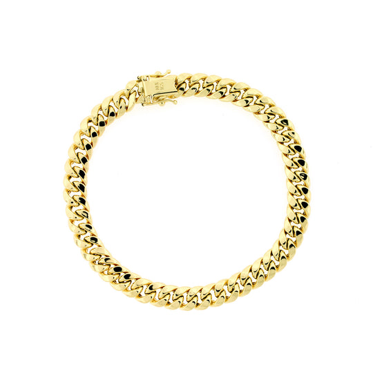 10K Yellow Gold Mens Miami Cuban Link Bracelet 6MM 8" Inch Box Lock