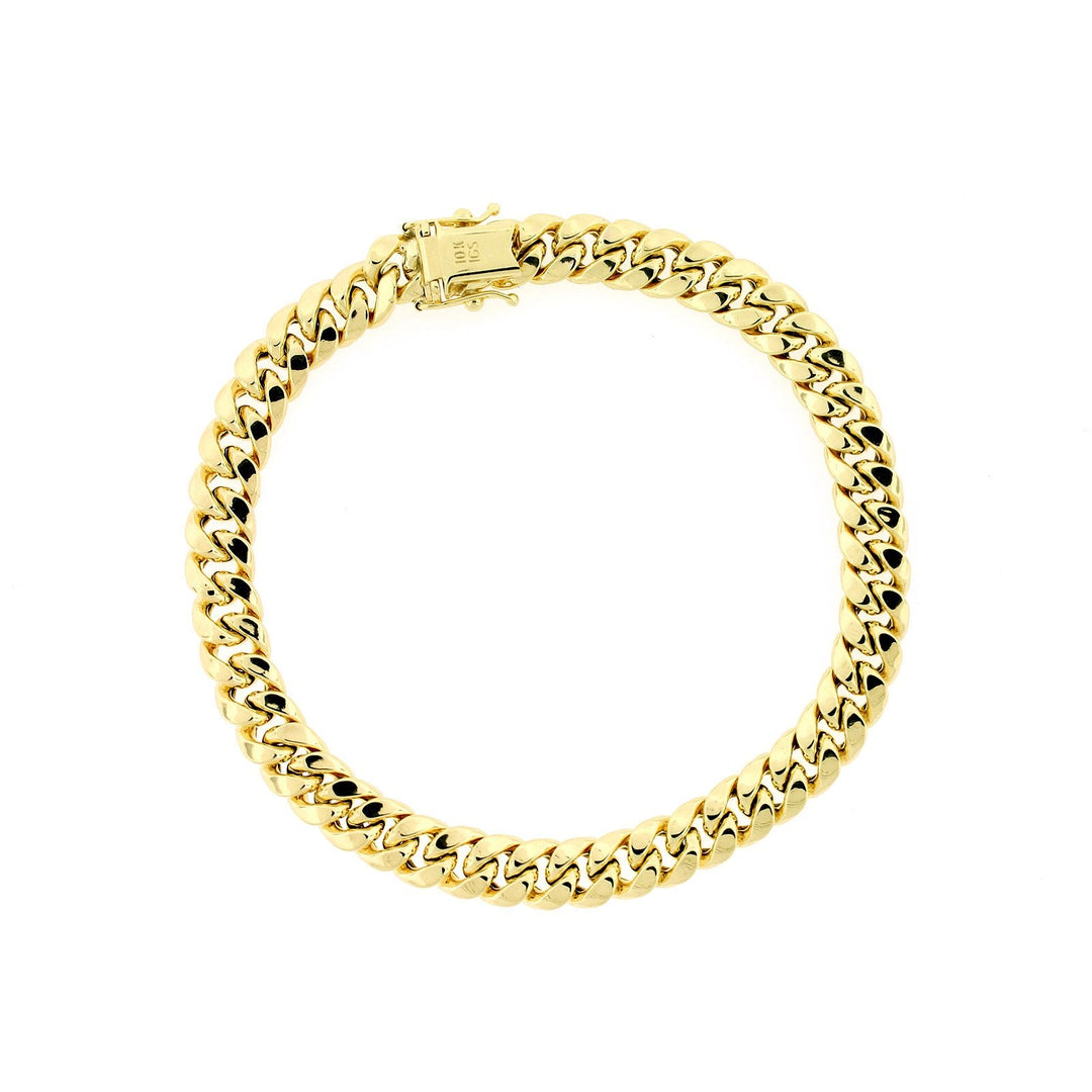 10K Yellow Gold Mens Miami Cuban Link Bracelet 6MM 9" Inch Box Lock
