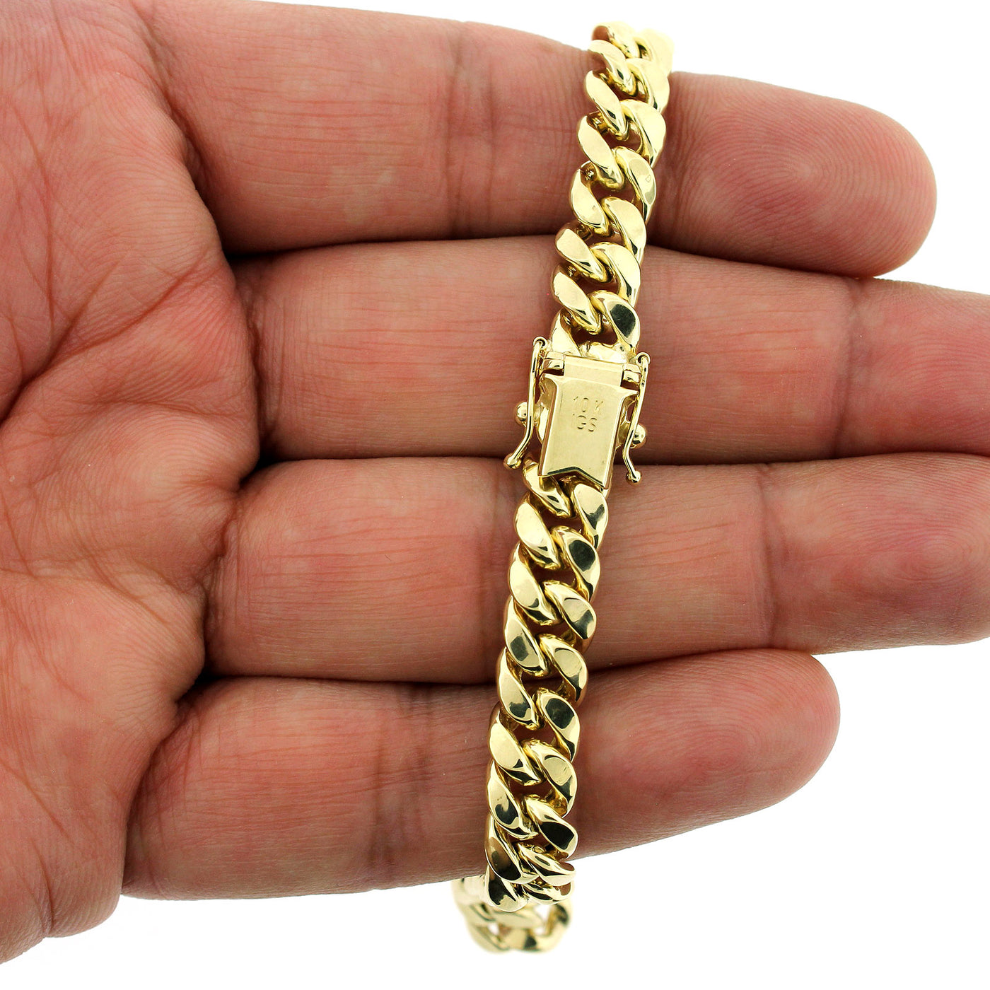 10K Yellow Gold Mens Miami Cuban Link Bracelet 6MM 8" Inch Box Lock