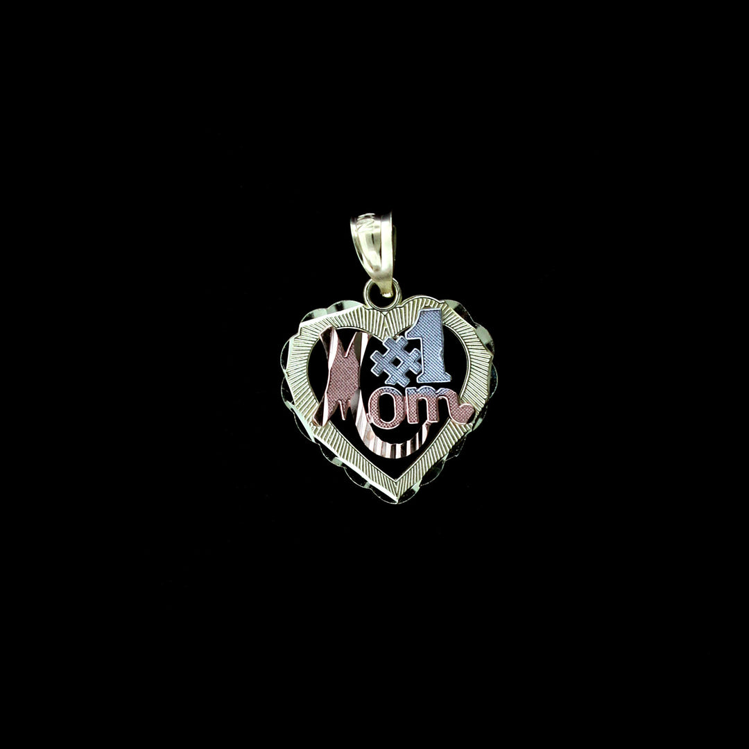 10K Solid Yellow White Rose Gold Heart 