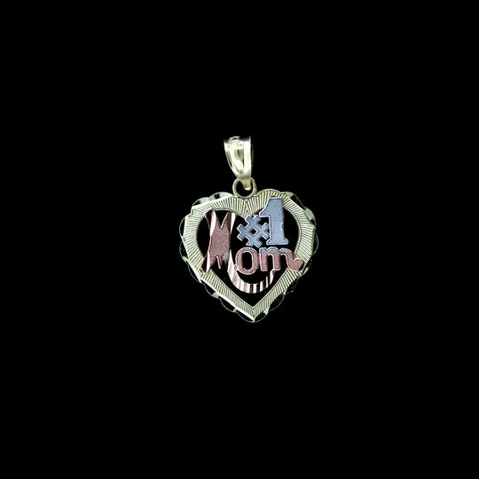 10K Solid Yellow White Rose Gold Heart 