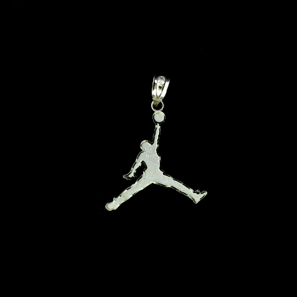 10K Solid Yellow Gold Diamond Cut Michael Jordan Jumpman Charm Pendant