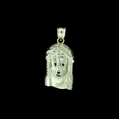 10K Solid Yellow Gold Jesus Face Head Charm Pendant With 2.5mm Rope Chain Necklace Set