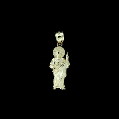 10K Yellow Gold Saint Jude Charm Pendant, San Judas Jewelry, Catholic Gifts