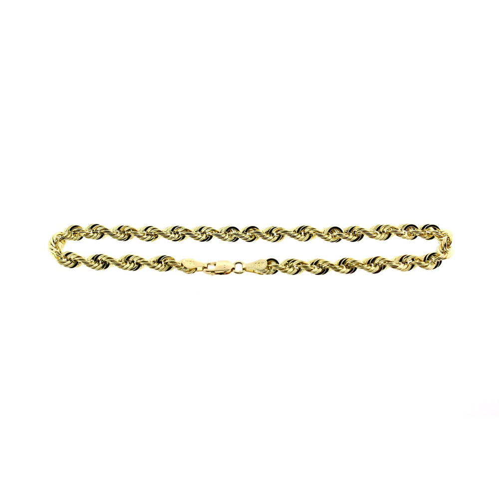Real 10K Yellow Gold 2mm - 6mm Rope Chain Bracelet Anklet Men Women 7" 8" 9" 10"