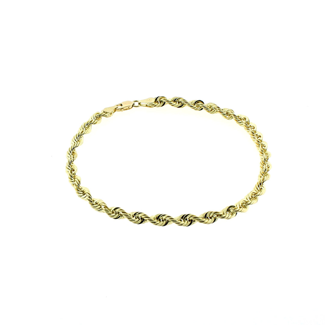 Real 10K Yellow Gold 2mm Rope Chain Bracelet Anklet Men Women 7" 8" 9" 10"