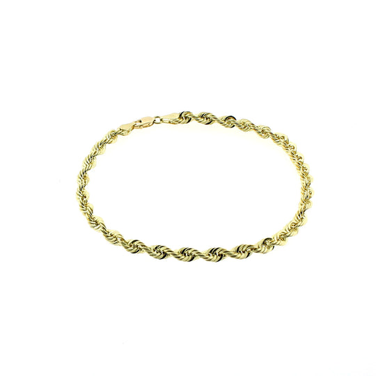 Real 10K Yellow Gold 2mm Rope Chain Bracelet Anklet Men Women 7" 8" 9" 10"