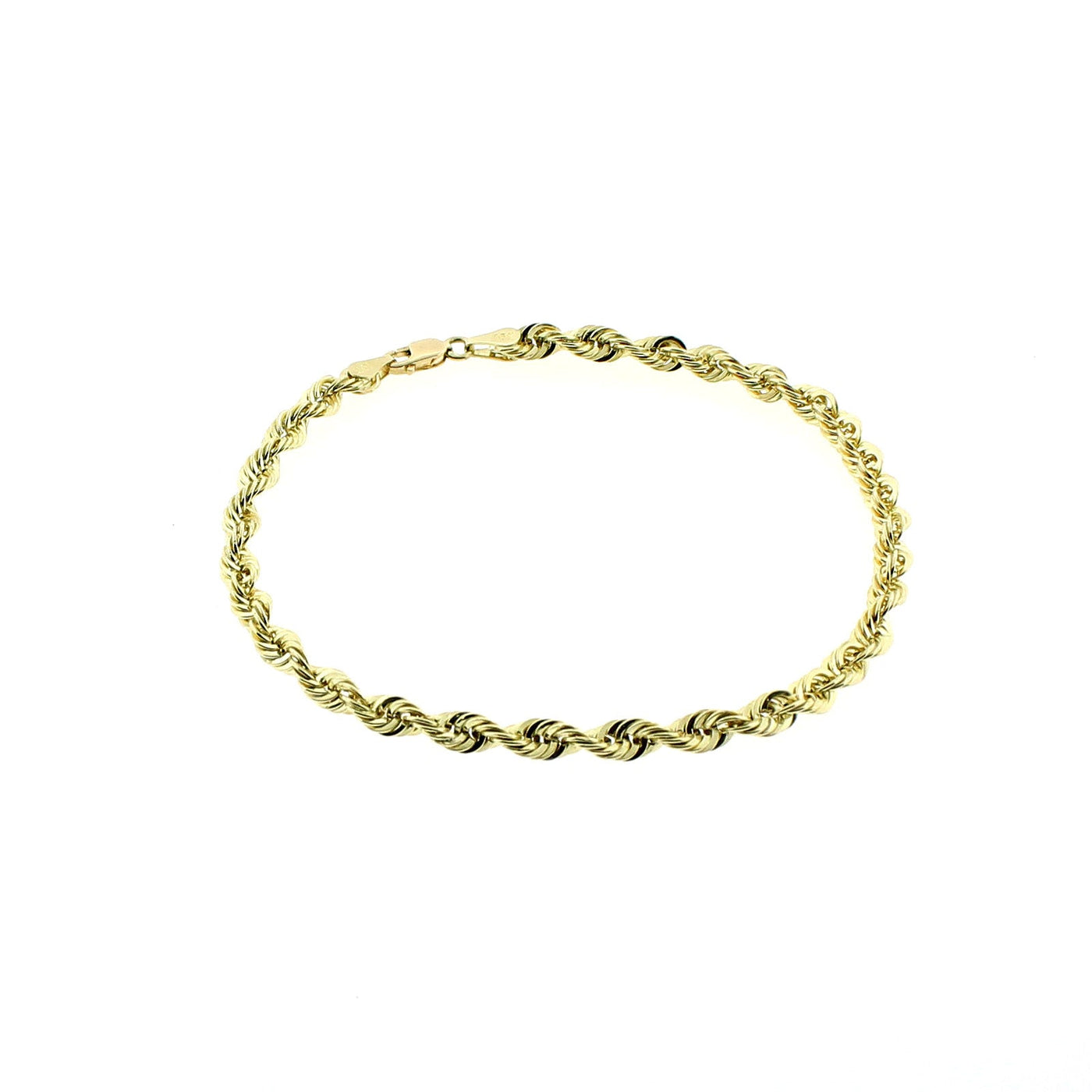 Real 10K Yellow Gold 2mm - 6mm Rope Chain Bracelet Anklet Men Women 7" 8" 9" 10"