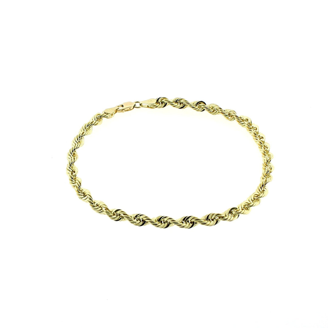 Real 10K Yellow Gold 5mm Rope Chain Bracelet Anklet Men Women 8" 9"