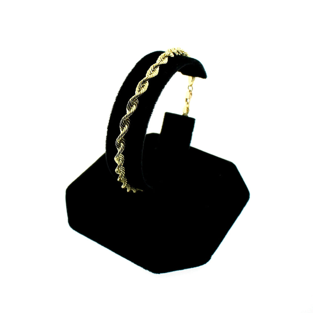 Real 10K Yellow Gold 3mm Rope Chain Bracelet Anklet Men Women 7" 8" 9"