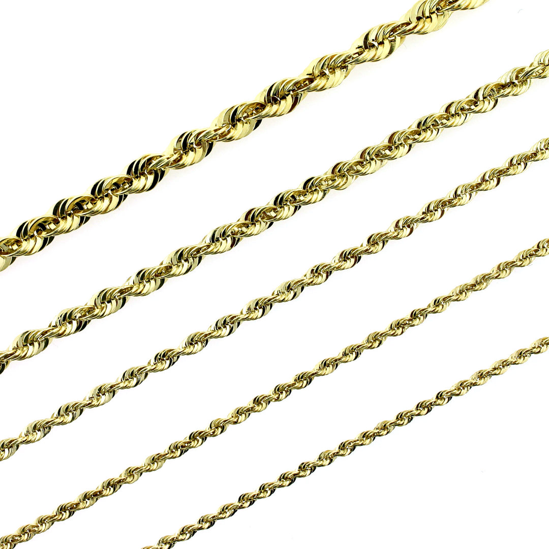 10K Yellow Gold Rope Chain Necklace 16&