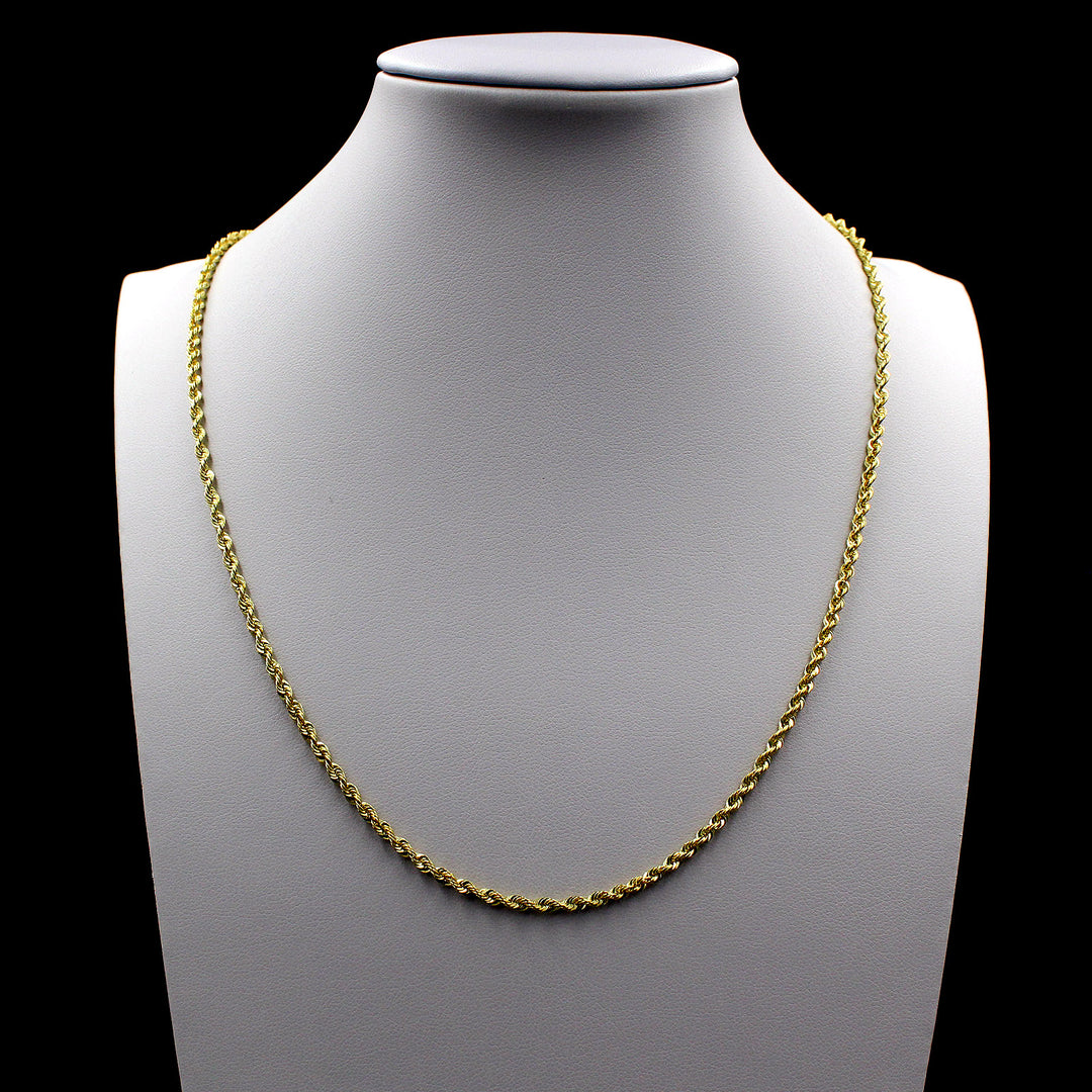 10K Yellow Gold Rope Chain Necklace 16&