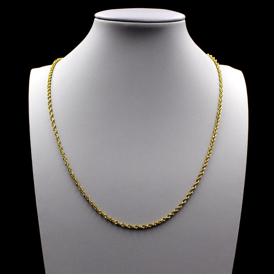 10K Yellow Gold Rope Chain Necklace 16&