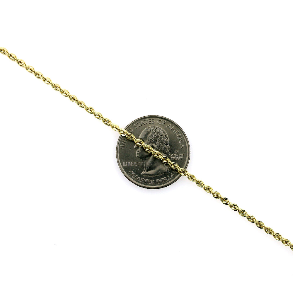 10K Yellow Gold Rope Chain Necklace 2MM 14" 16" 18" 20" 22" 24" 26" 28" 30"