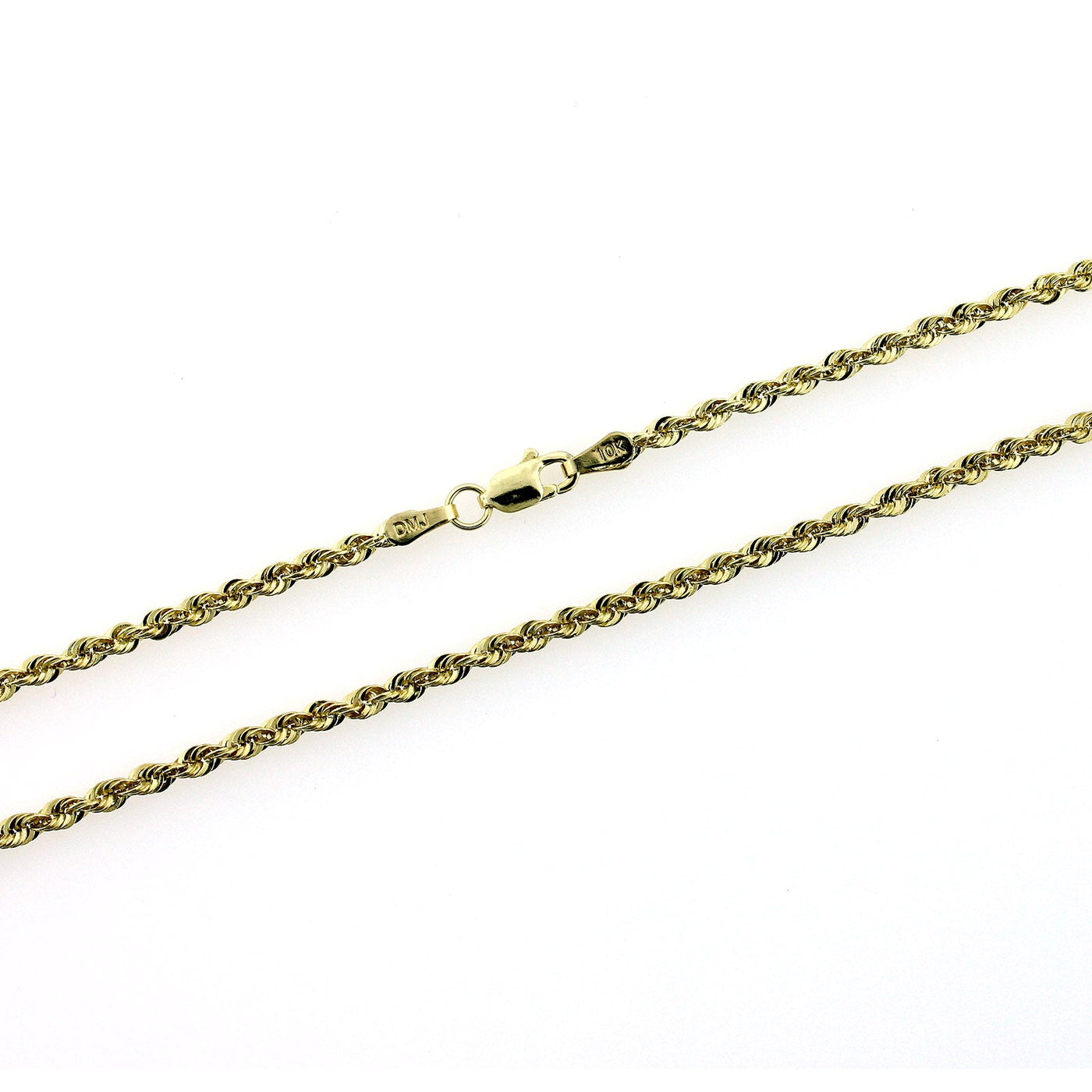 10K Yellow Gold Rope Chain Necklace 3MM 16" 18" 20" 22" 24" 26" 28" 30"