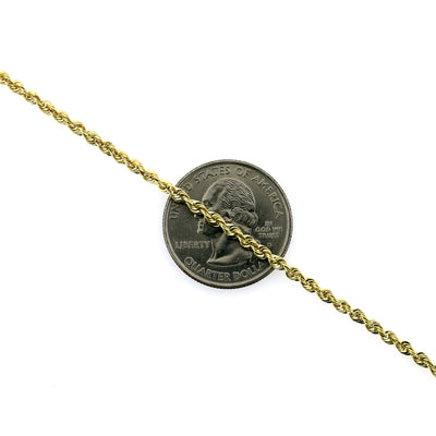 10K Yellow Gold Rope Chain Necklace 3MM 16" 18" 20" 22" 24" 26" 28" 30"