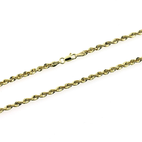 10K Yellow Gold Rope Chain Necklace 2.5MM 14" 16" 18" 20" 22" 24" 26" 28" 30"