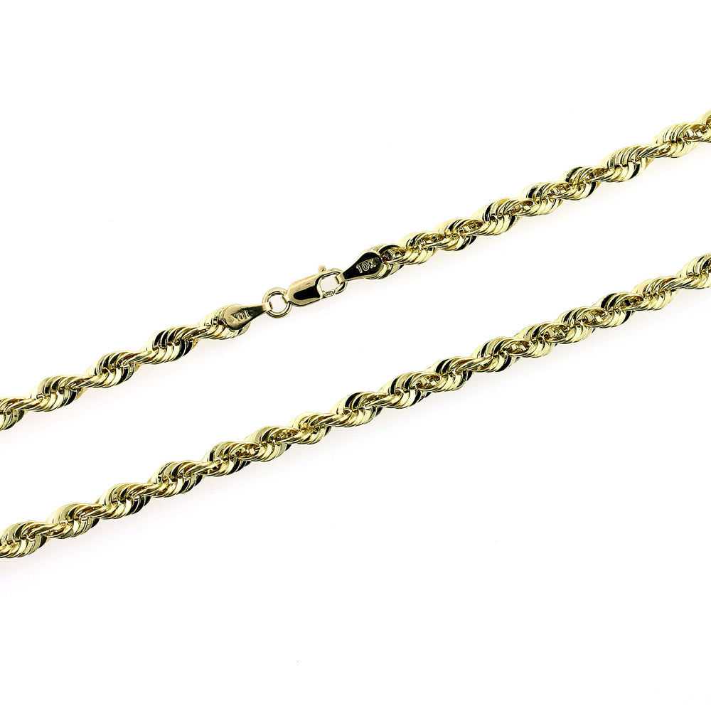 10K Yellow Gold Rope Chain Necklace 4MM 18" 20" 22" 24" 26" 28" 30"