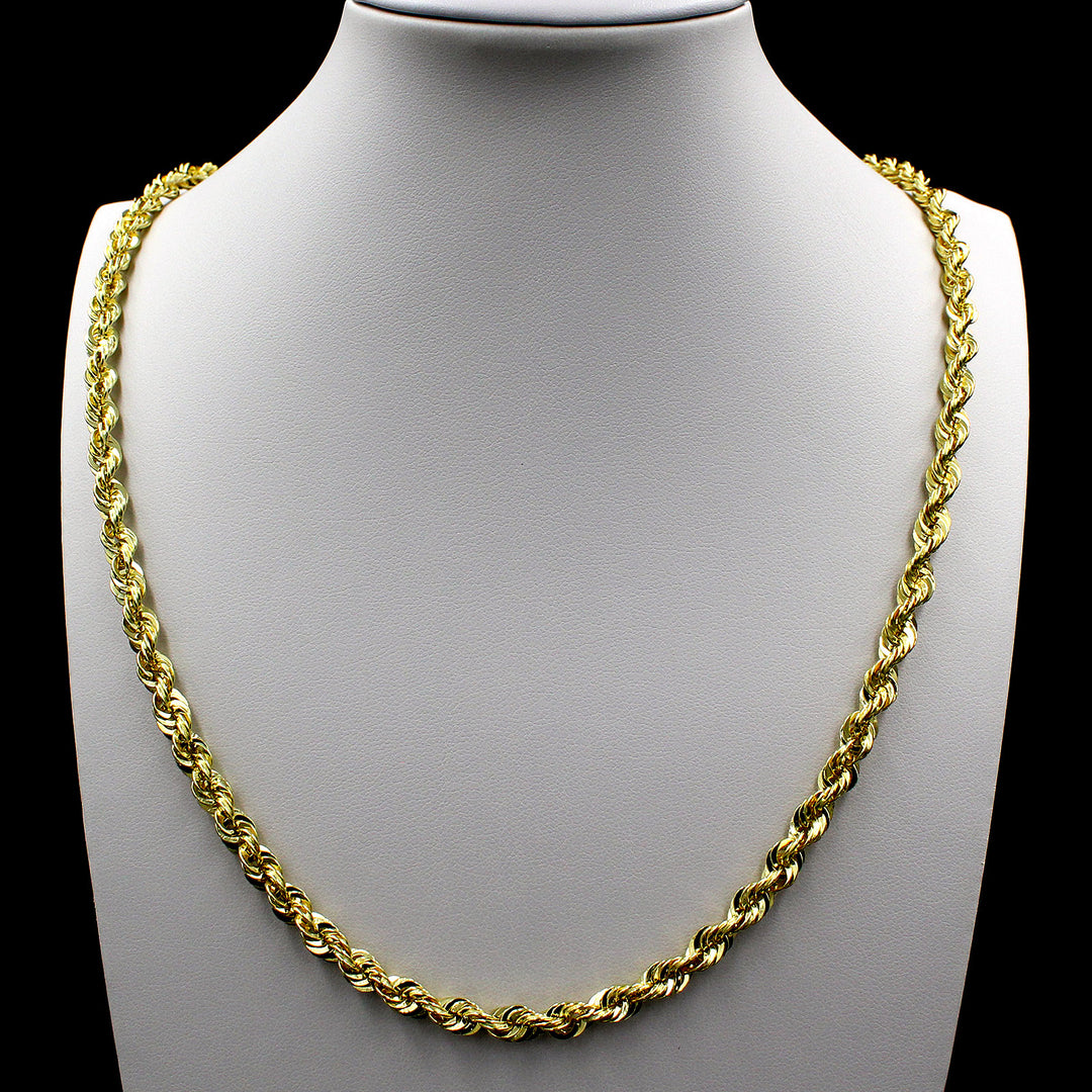 10K Yellow Gold Rope Chain Necklace 16&