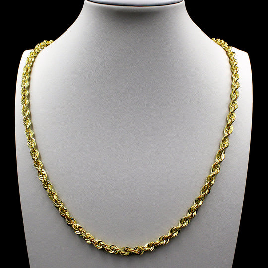 10K Yellow Gold Rope Chain Necklace 16&