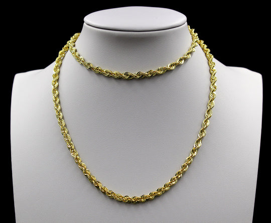 10K Yellow Gold Rope Chain Necklace 6MM 20" 22" 24" 26" 28" 30"