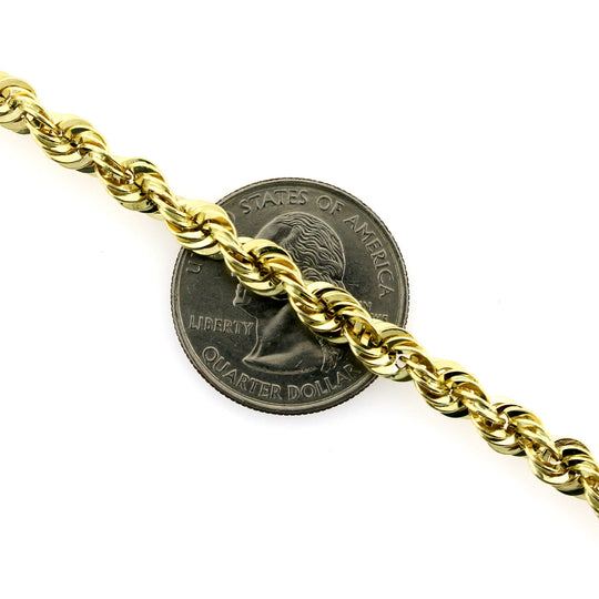 10K Yellow Gold Rope Chain Necklace 6MM 20" 22" 24" 26" 28" 30"