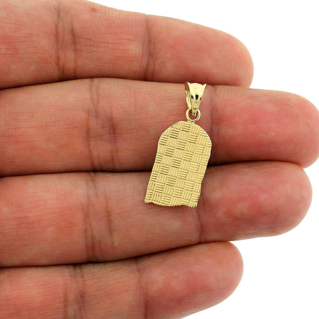 Real 10K Yellow Gold Jesus Head Face Charm Pendant &amp; 2.5mm Rope Chain Necklace Set