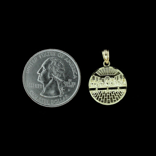 10K Yellow Gold Last Supper Jesus Charm Pendant With 2mm Rope Chain Necklace Set